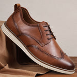 Men's black slip-on business dress shoes