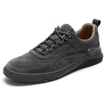 Breathable men's low-top leather sneakers for everyday wear