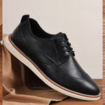 Men's brown slip-on formal dress shoes