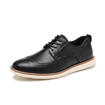 Men's slip-on dress shoes with carved detailing