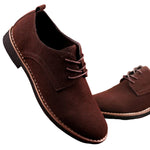 Men's casual suede-style shoes in dark blue and dark brown