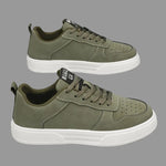 Men's chunky leather sneakers with lace-up closure