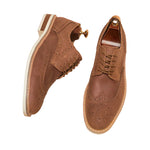 Men's black genuine cowhide leather brogue dress shoes