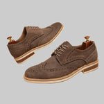 Men's gray cowhide leather formal business shoes