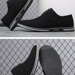 Men's lace-up casual shoes with a matte suede-style upper