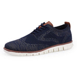 Men's lightweight lace-up knit sneakers side view