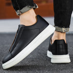 Men's leather-look lace-up sneakers for everyday wear