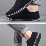 Men's casual shoes featuring a flat rubber sole and refined design