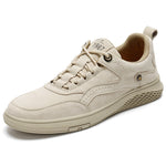 Men's nubuck leather casual sneakers with low-top design