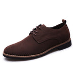 Men's black PU suede-style casual sneakers